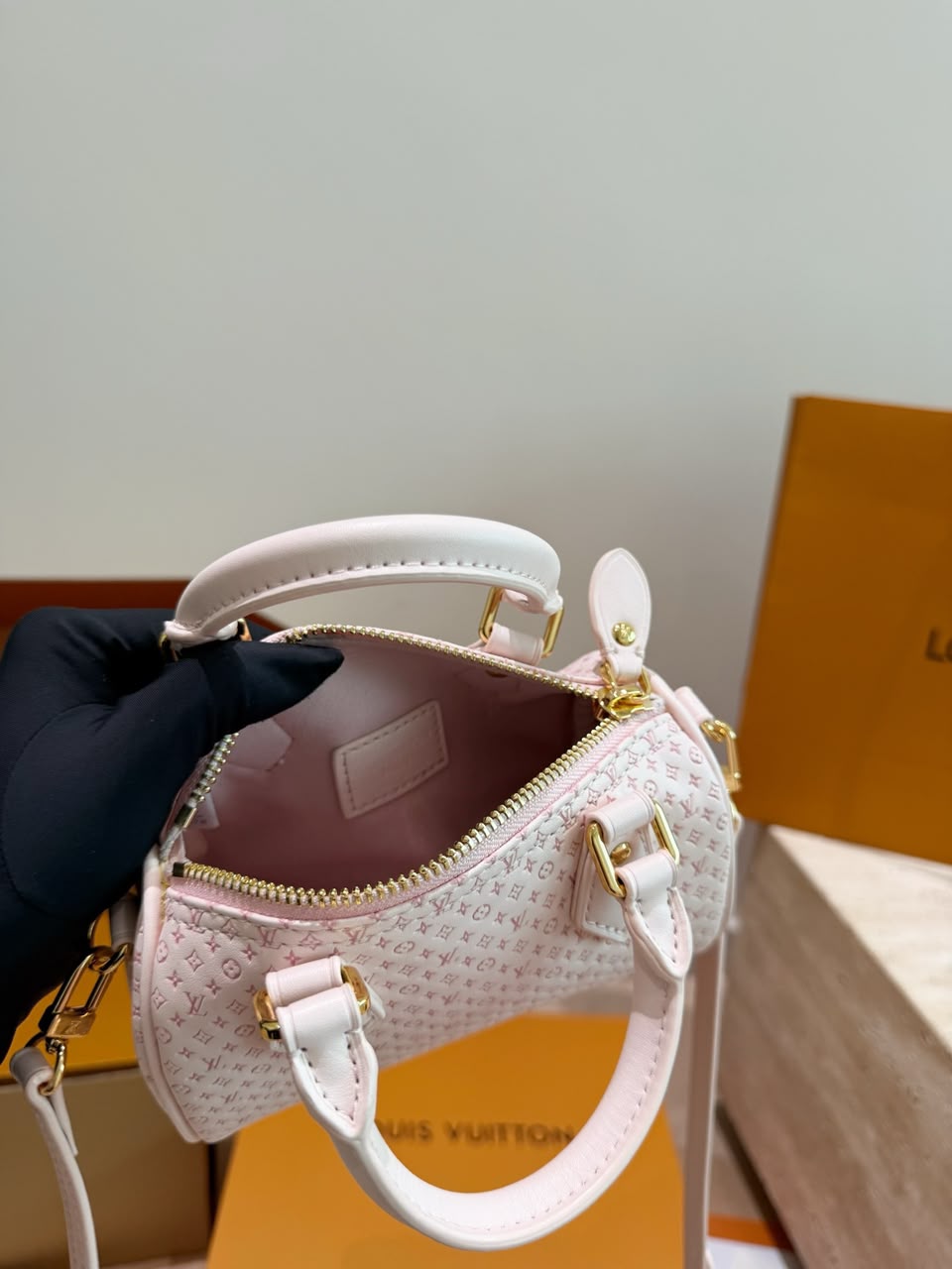 Louis Vuitton Nano Speedy Bag Light Bliss Cream 16cm M29414