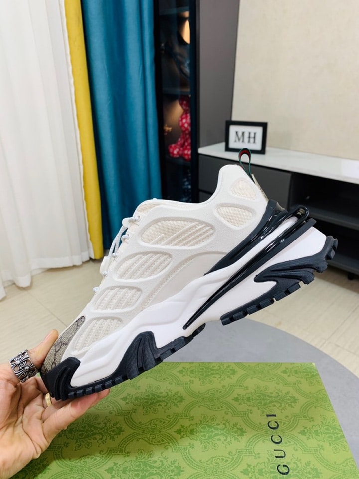 Gucci Gg Men?S Sneaker Rubber Leather White