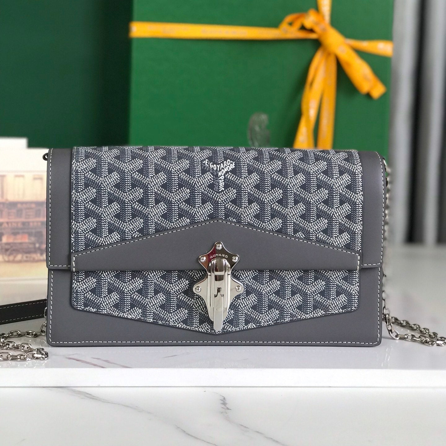 Goyard Duchesse Marie-Caroline Bag 25cm Gray Goyardine Canvas And Smooth Calfskin