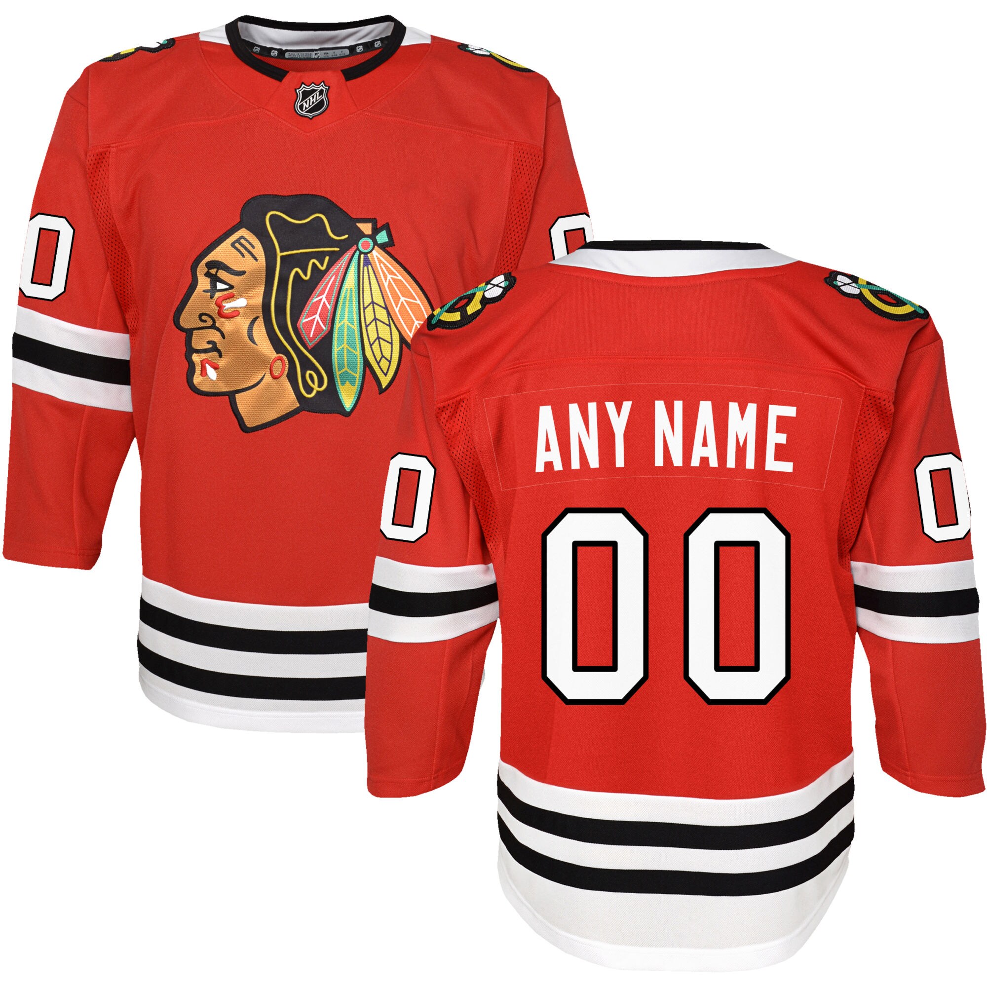 Chicago Blackhawks Youth Premier Custom Jersey – Red