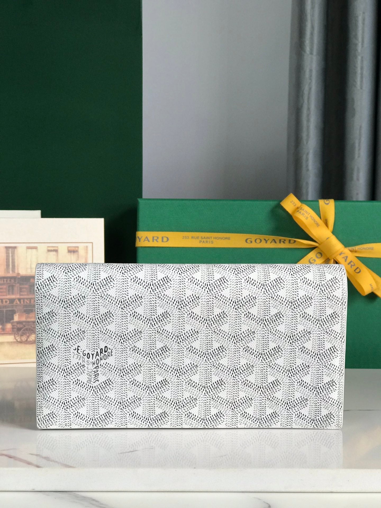 Goyard Richelieu Wallet 19 Cm White Goyardine Canvas