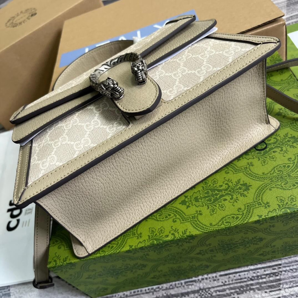Gucci Small Dionysus Top Handle Bag Oatmeal Leather Trim
