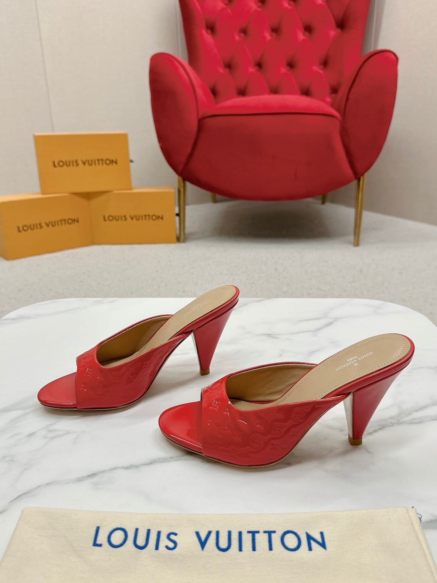 Louis Vuitton Super Mule Sandals Red 1Acj4M