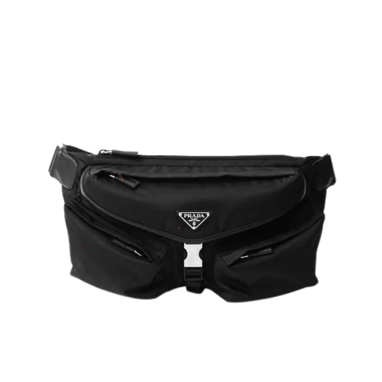 Prada Re Nylon And Leather Shoulder Bag Black 28Cm