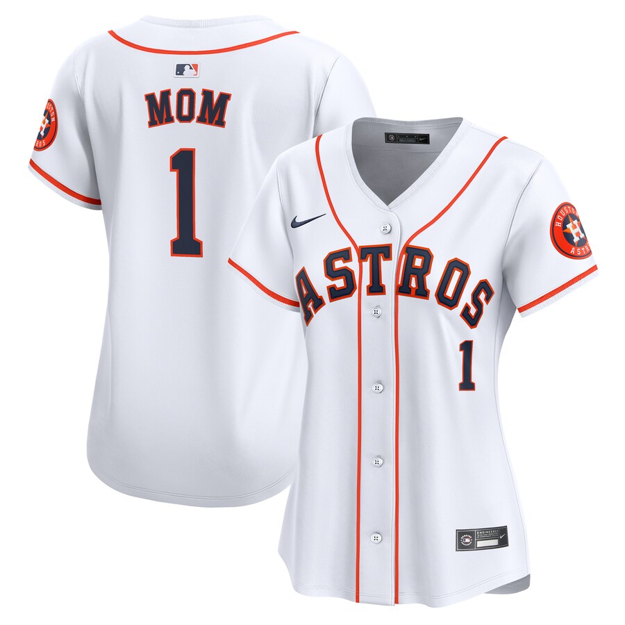 Houston Astros Women's #1 Mom Home Limited Jersey White