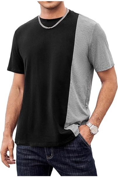 Men's Casual T-Shirts Crewneck Contrast