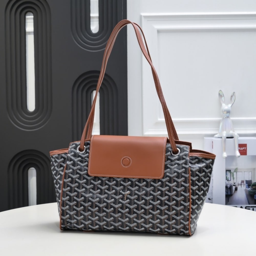 GOYARD ROUETTE SOUPLE BAG BLACK AND TAN 31CM