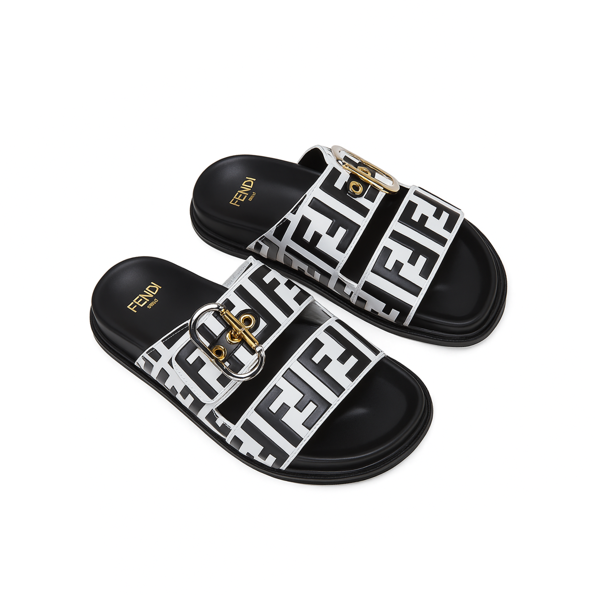 Fendi Ff Double Band Slide Black