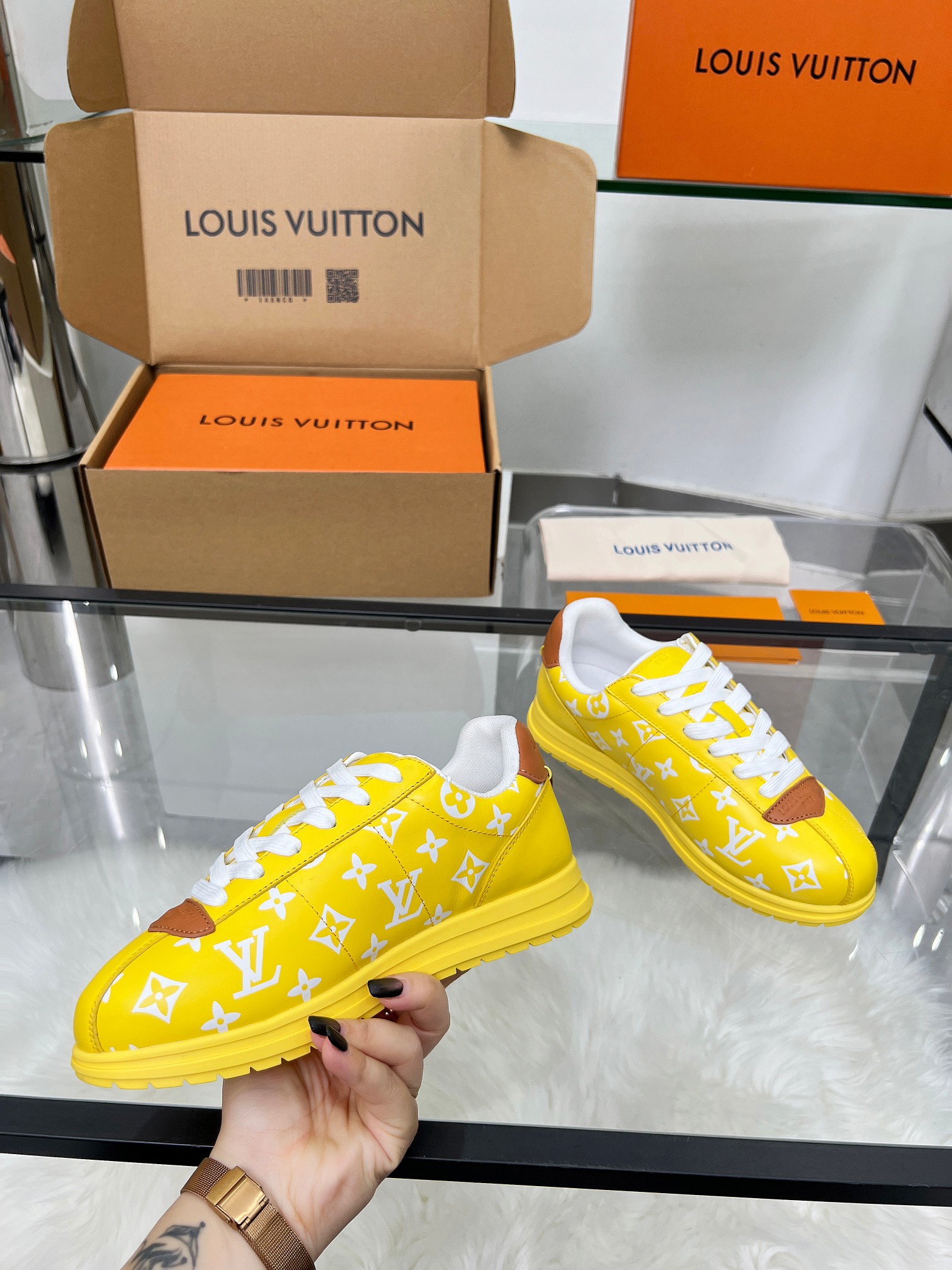 Louis Vuitton LV Trainer Sneaker Yellow Monogram – Leather – Women’s Shoes
