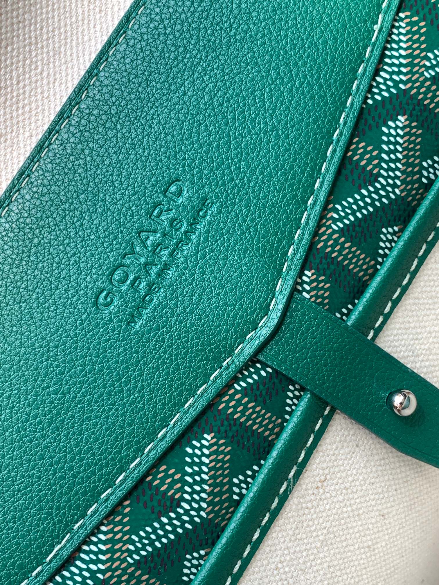 Goyard Cisalpin Document Case 39 Cm Green Goyardine Canvas And Calfskin