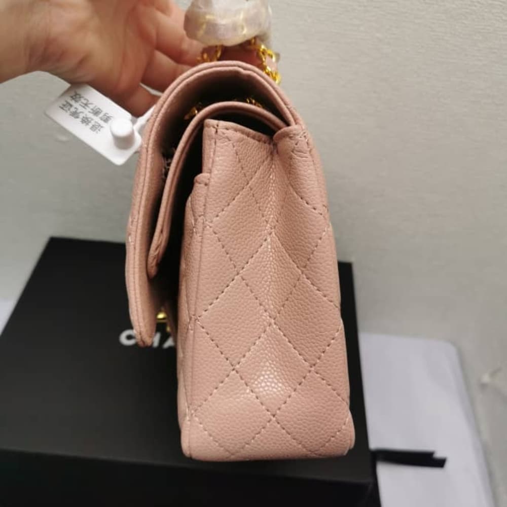 Chanel Classic Medium Flap Bag With Gold Hardware Pink 25Cm