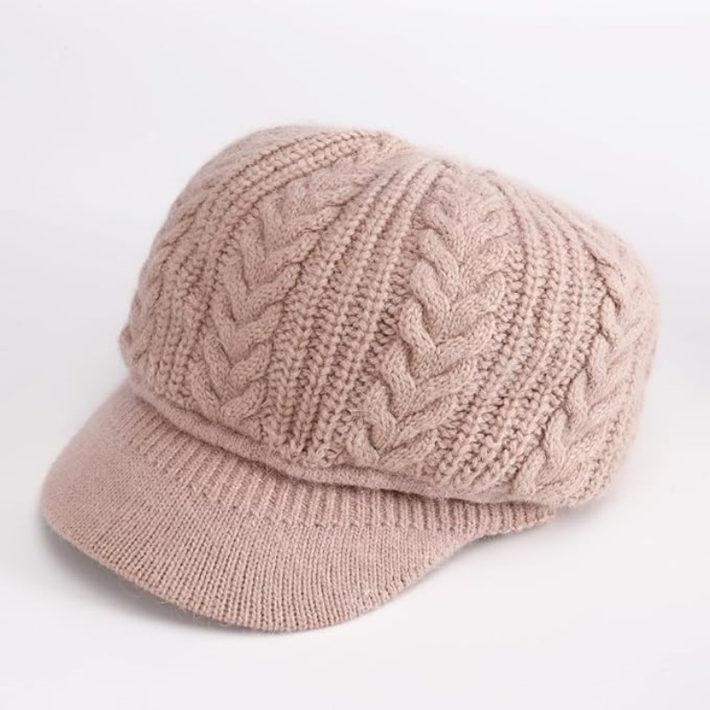 Women's Winter Knit Beanie with Brim