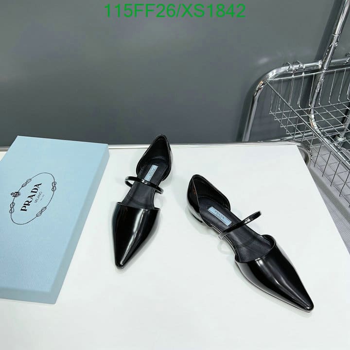 Prada Leather Ballet Flats Black