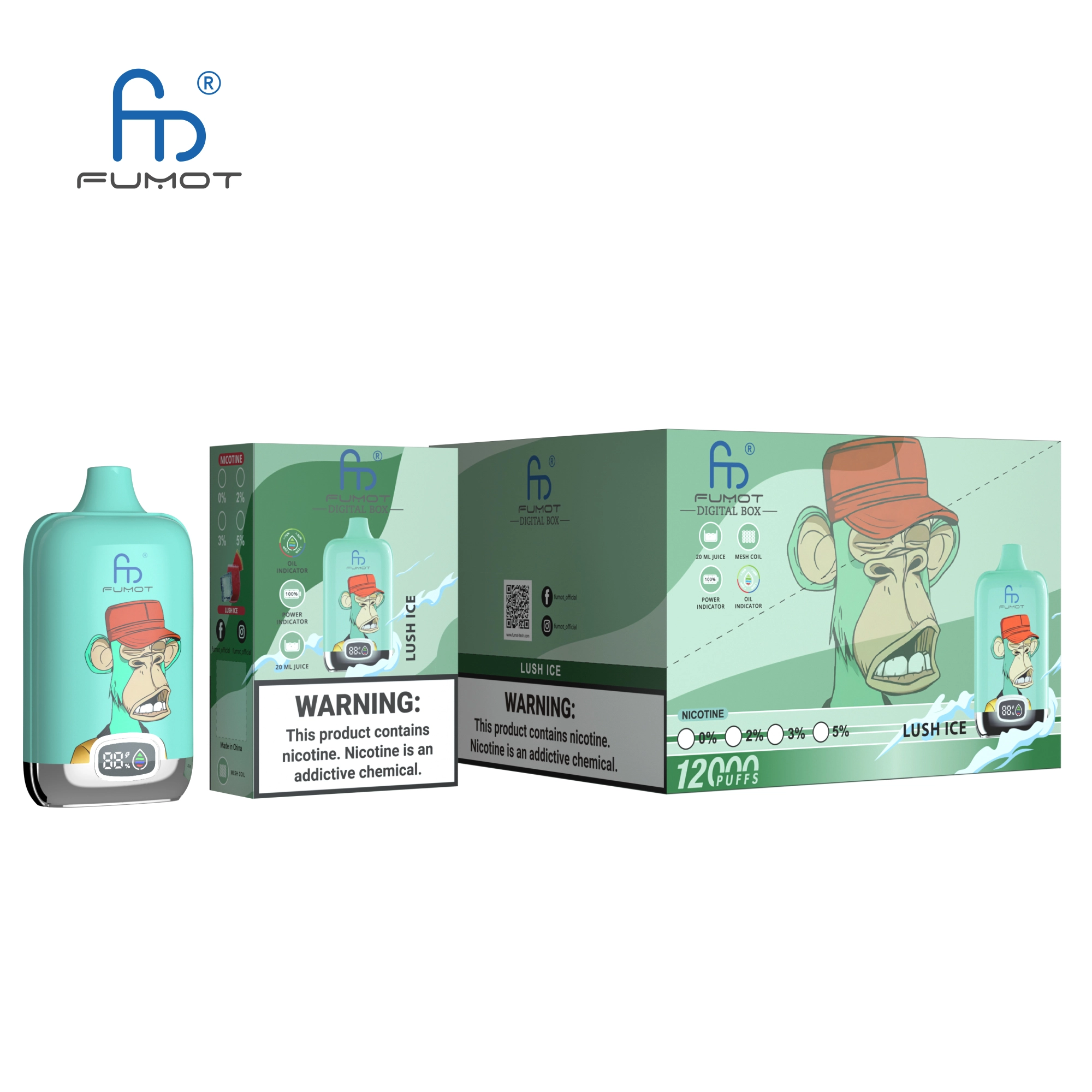 （3 pieces）RandM Digital Box 12000 Puffs Disposable Vape