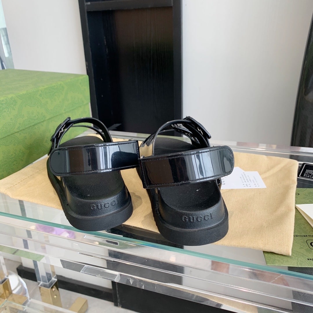 Gucci Women?S Sandal With Mini Double G ?Black 660243 J8700 1000
