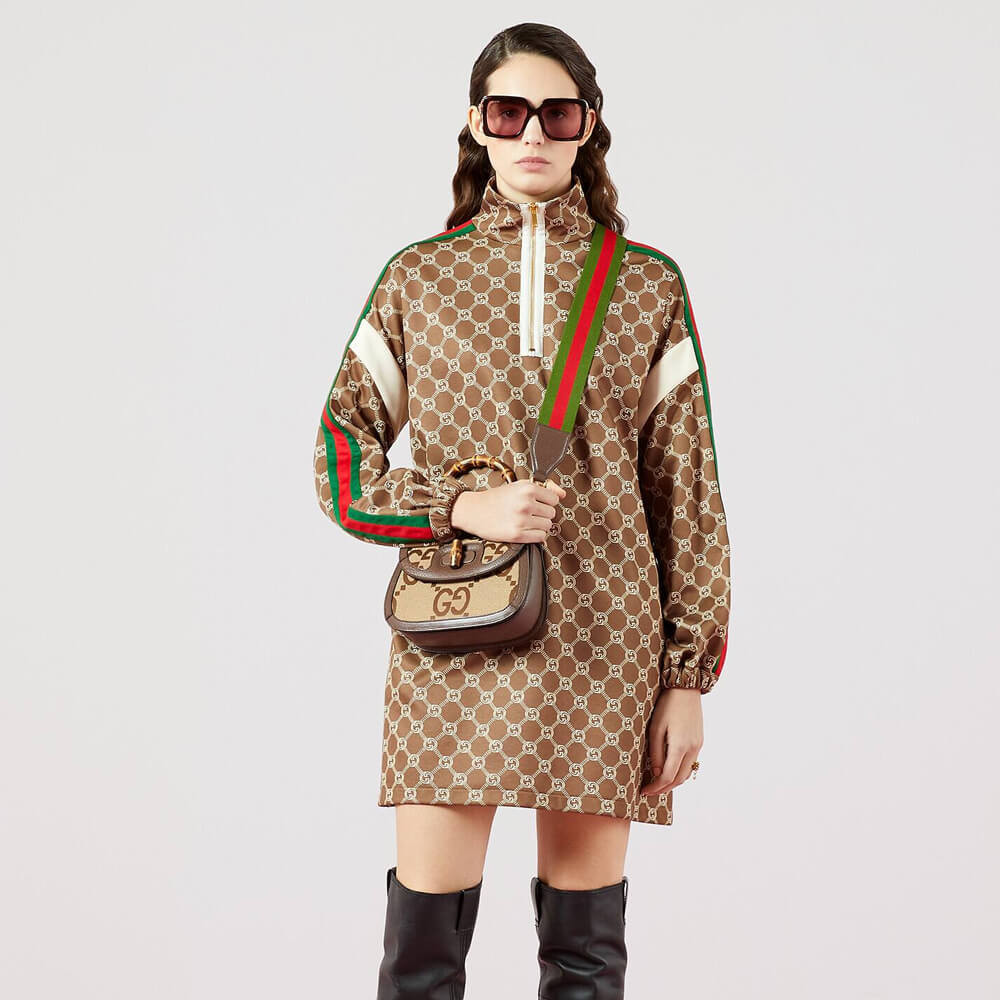 Gucci Bamboo 1947 Jumbo GG Small Top Handle Bag