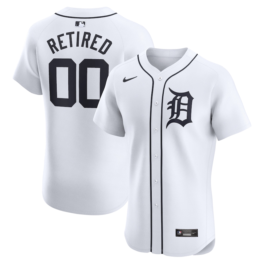 Detroit Tigers Home Elite Pick-A-Player Retired Roster Jersey White