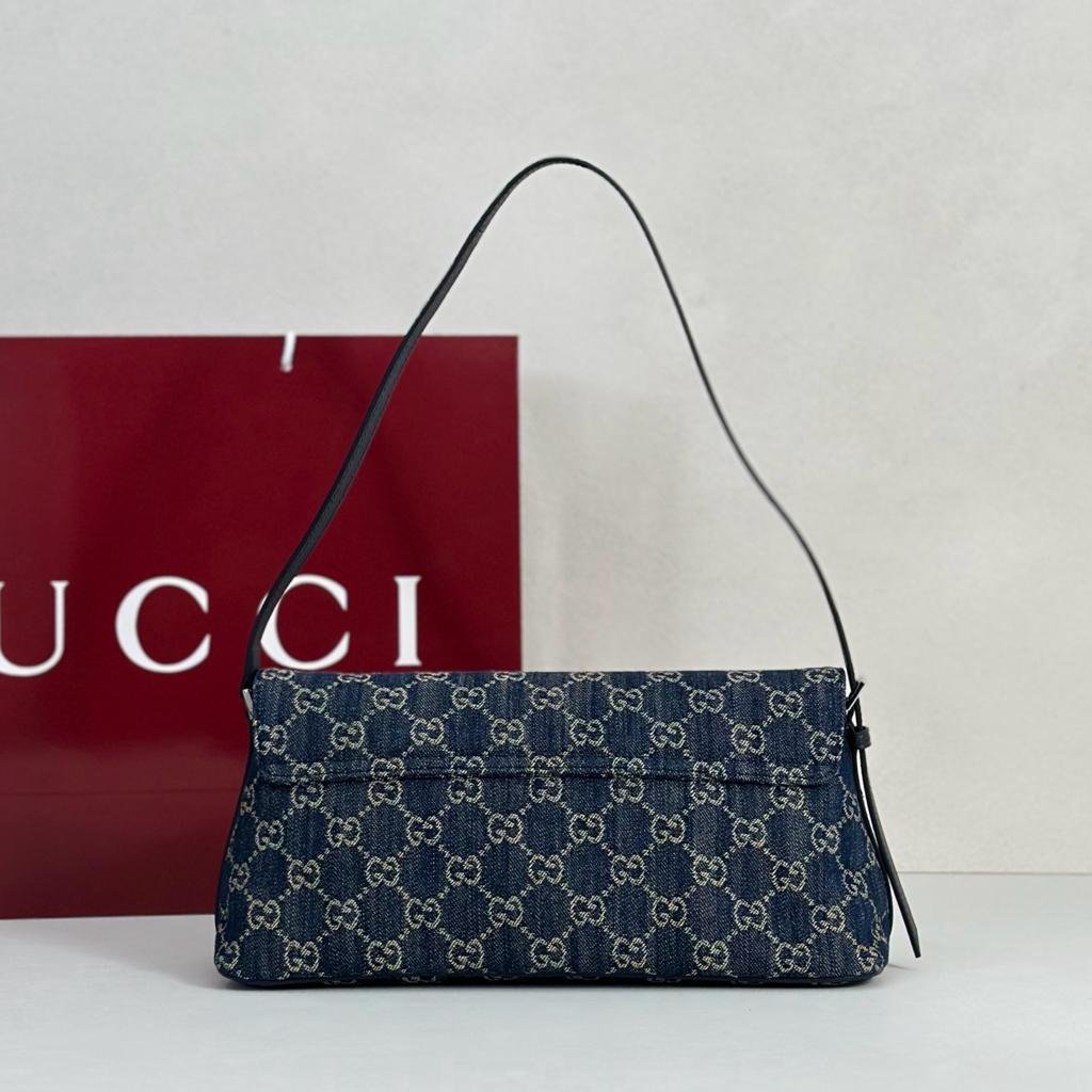 Gucci Madison Medium Shoulder Bag 31cm/12.2in Blue GG Denim ‎874744