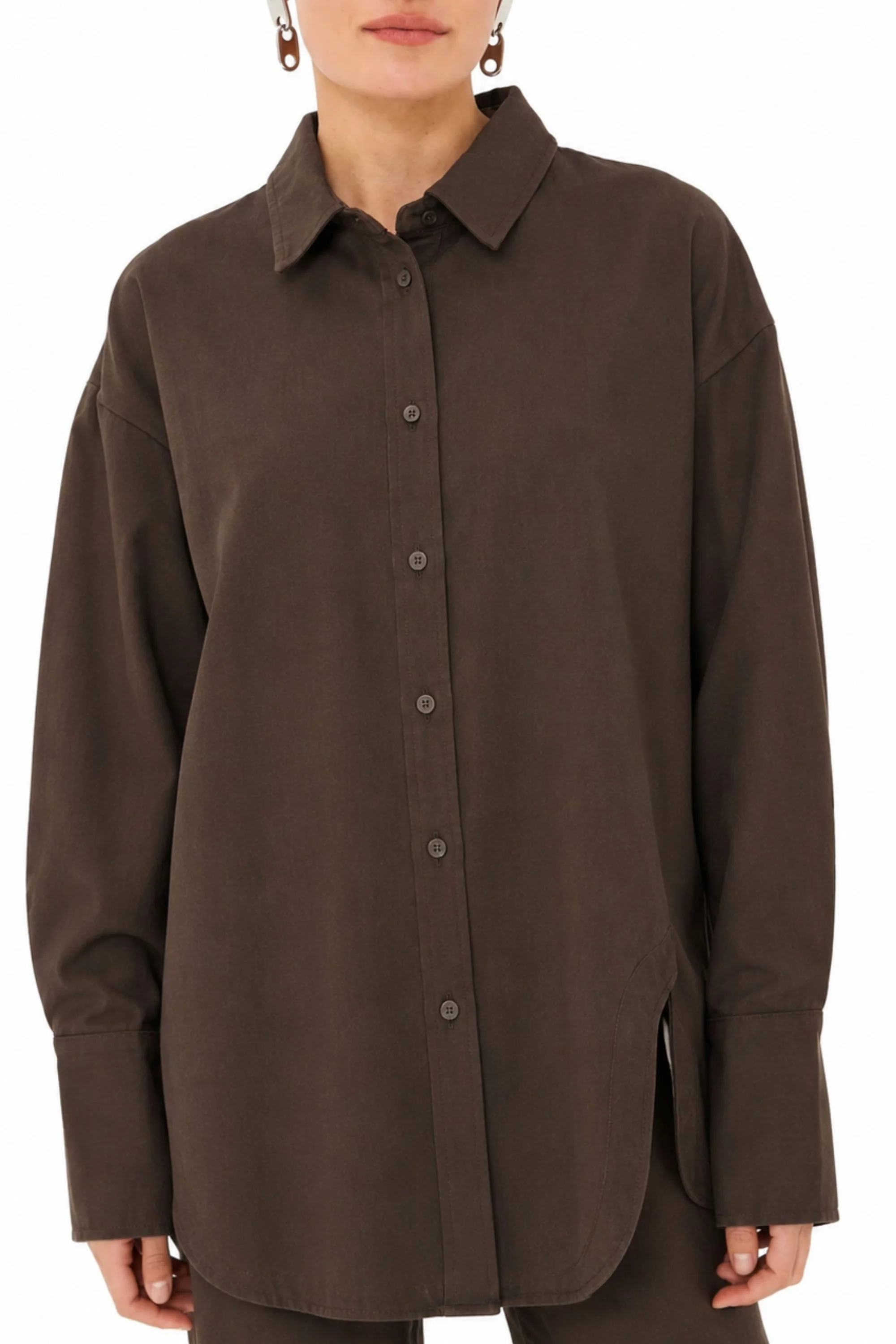 Deep Cocoa Tie-Up Shirt