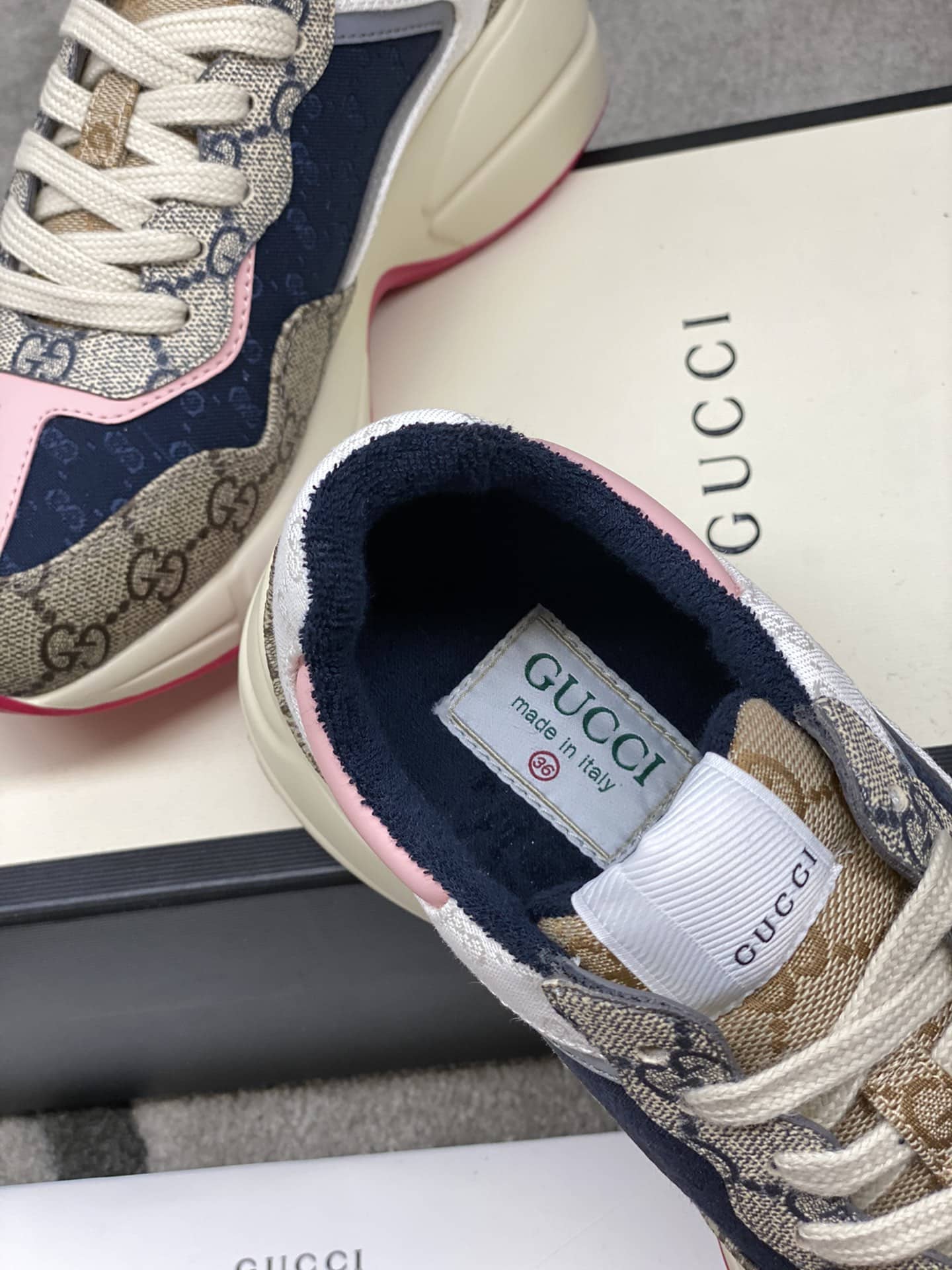 Gucci Wmns Gg Rhyton Beige White Pink 620185 99Wf0 4371