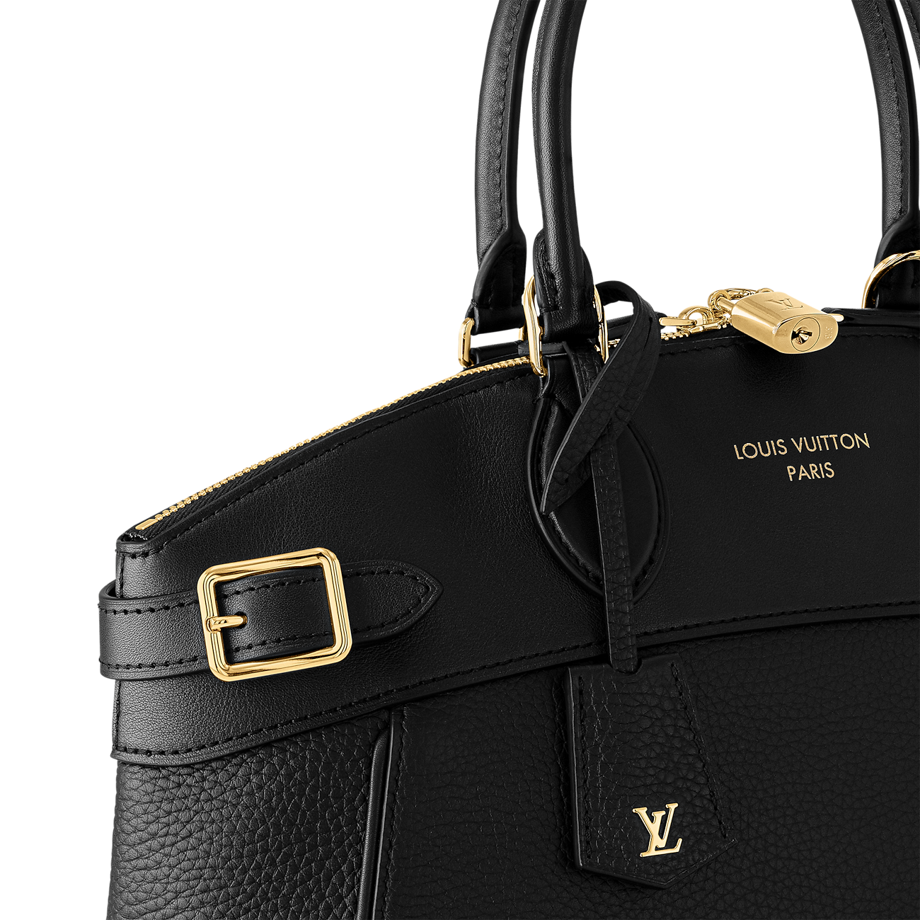Louis Vuitton Lock It Vendôme Mm High End Leather Black 36cm M22914