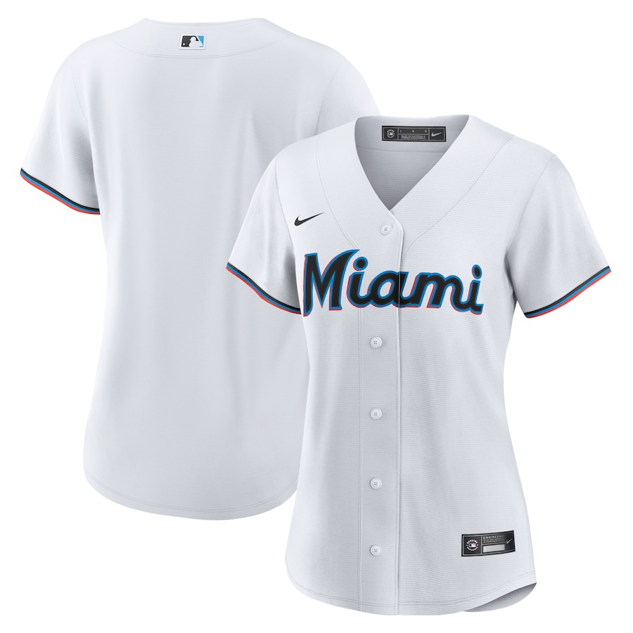 Miami Marlins Women's Home Blank Jersey White