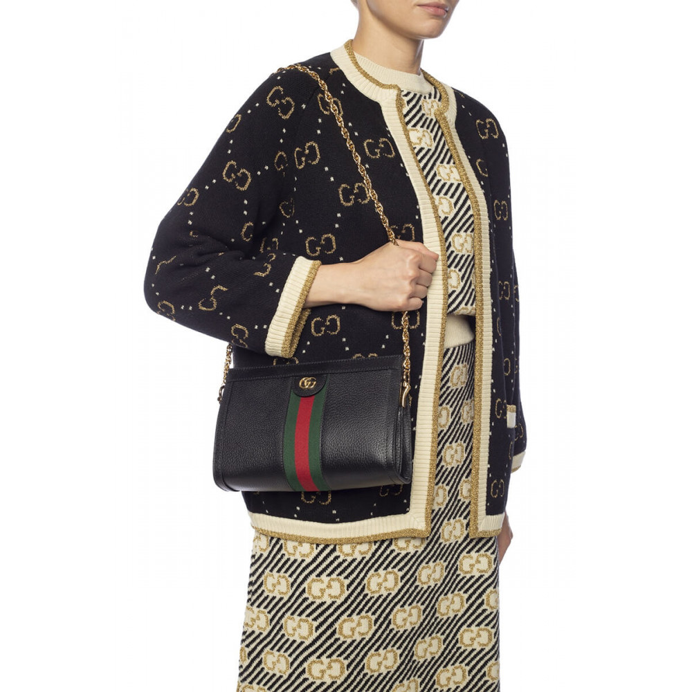 Gucci Ophidia Small Shoulder Bag in Black Leather
