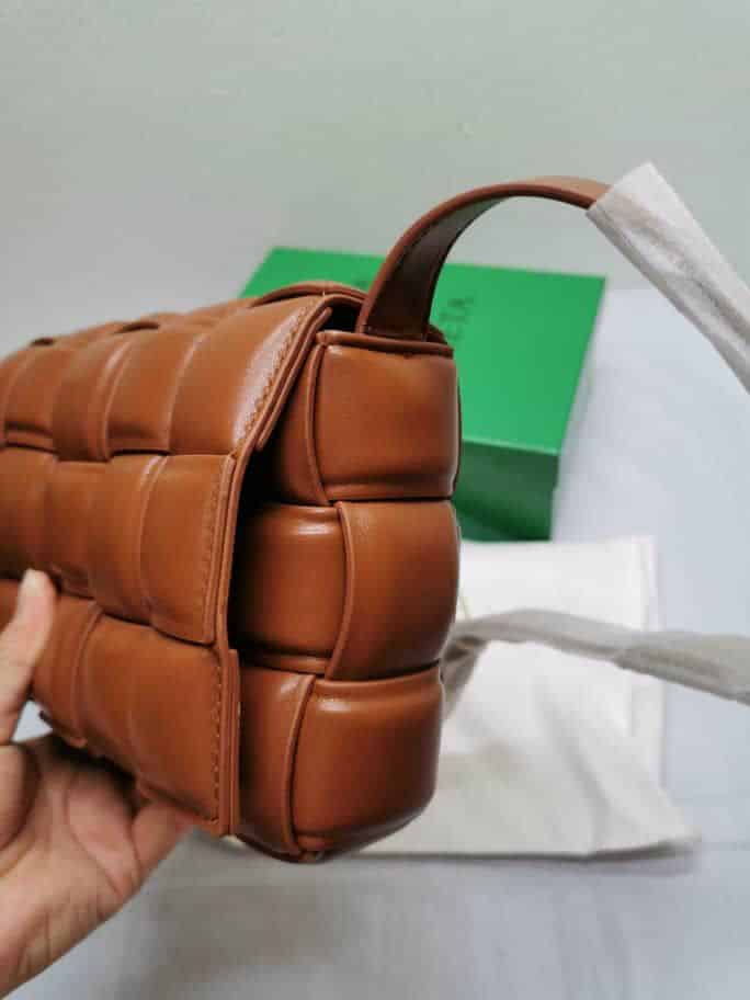 Bottega Veneta Padded Leather Bag Caramel 22Cm