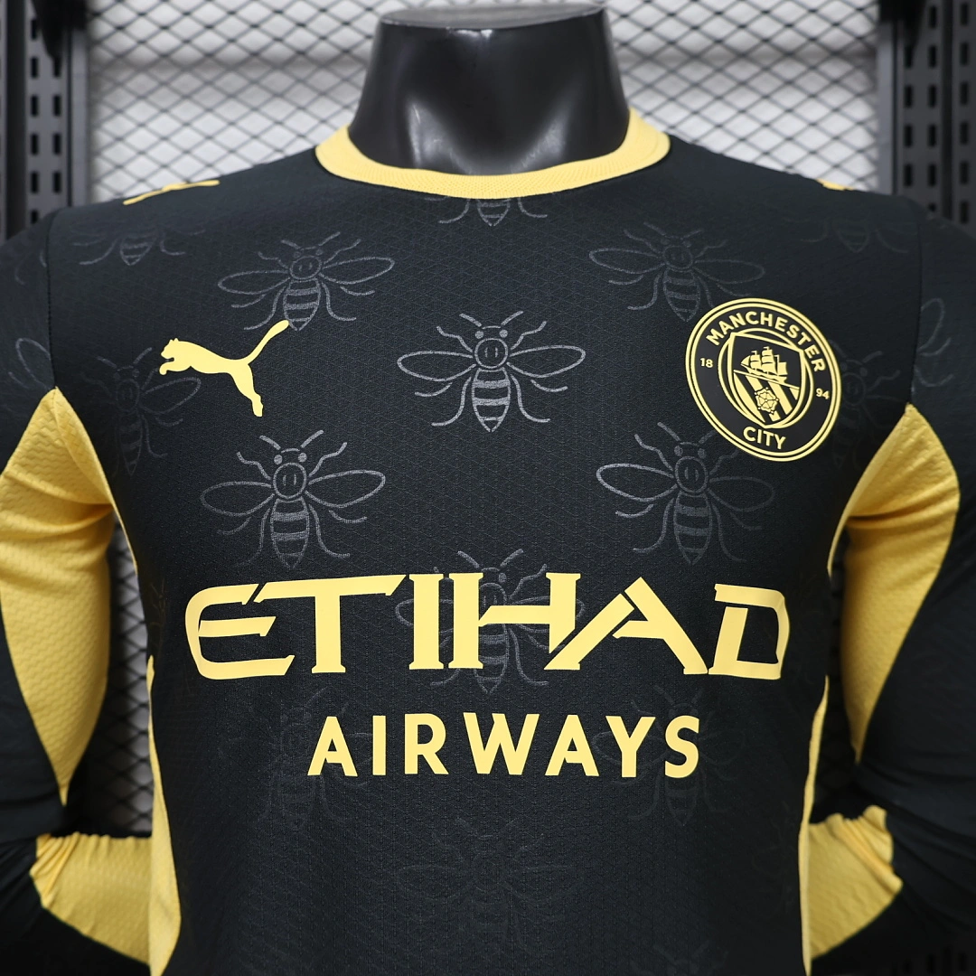 2026/27 Premier League Manchester City Team Away Football Jersey Player Version Long Sleeves - JerseyFun