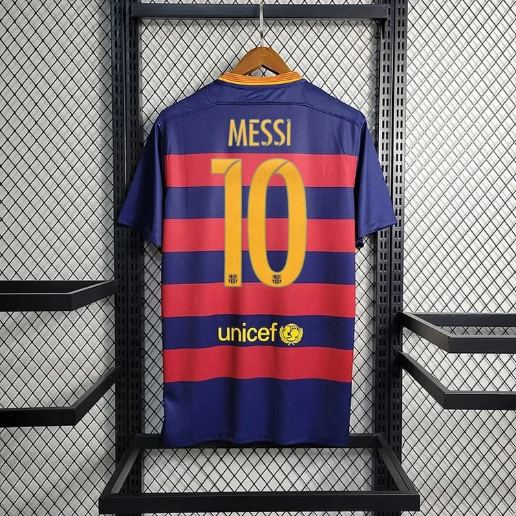 Retro 2015-16 Barcelona home MESSI PIQUE XAVI A.INISTA SUAREZ NEYMAR JR Football jersey retro