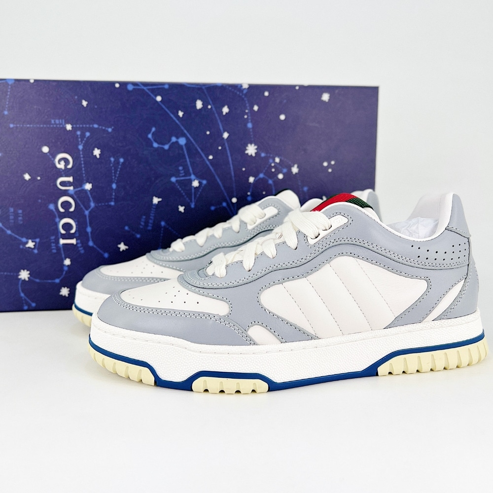 Gucci Men’S Gucci Re Web Sneaker White And Grey 786186 Aadj9 1645