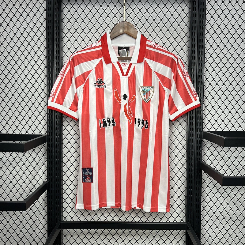 Retro 1997-98 Athletic Bilbao Home 100th Anniversary Football jersey