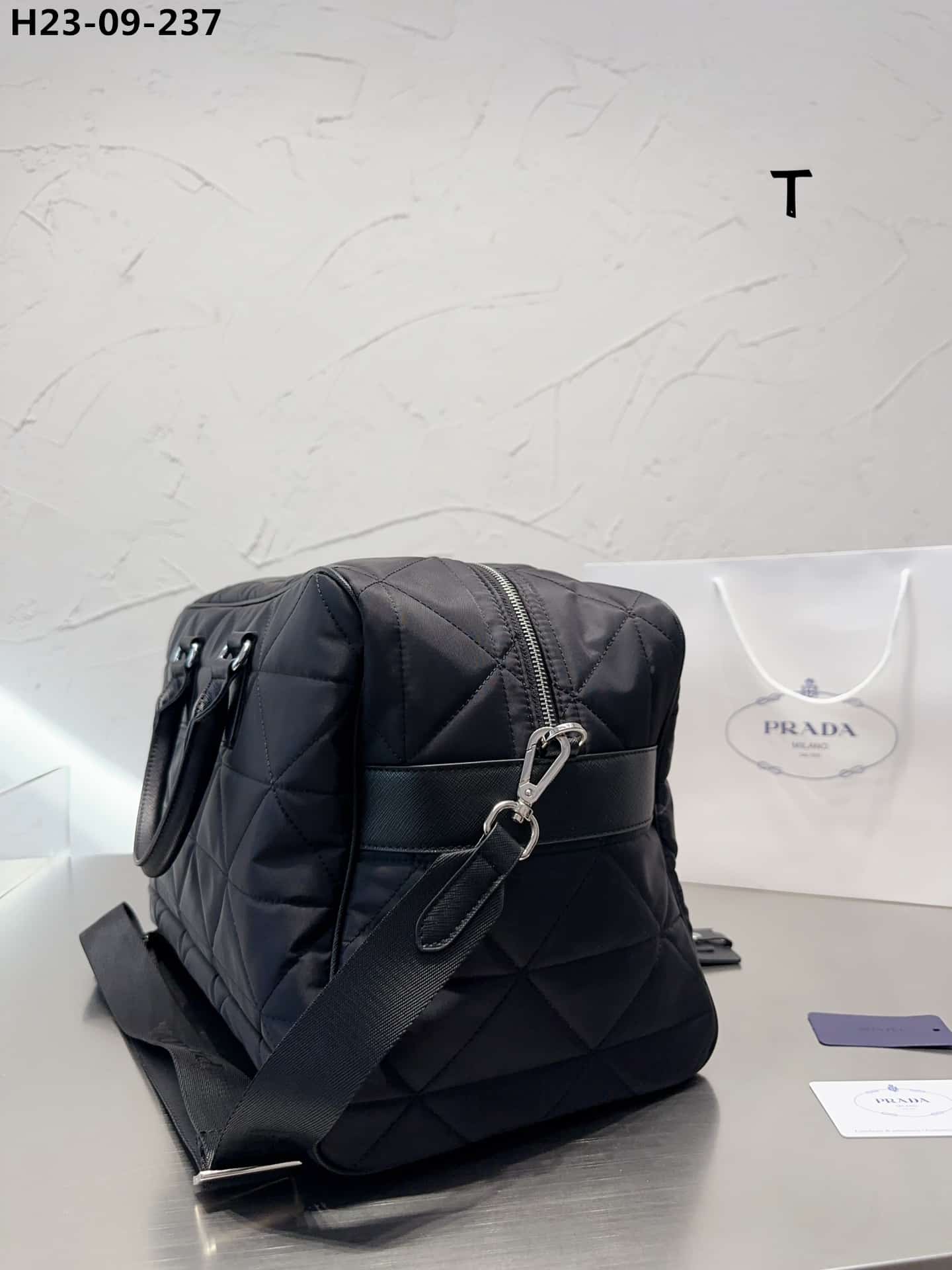 Prada Quilted Re Nylon Travel Bag Black 43Cm