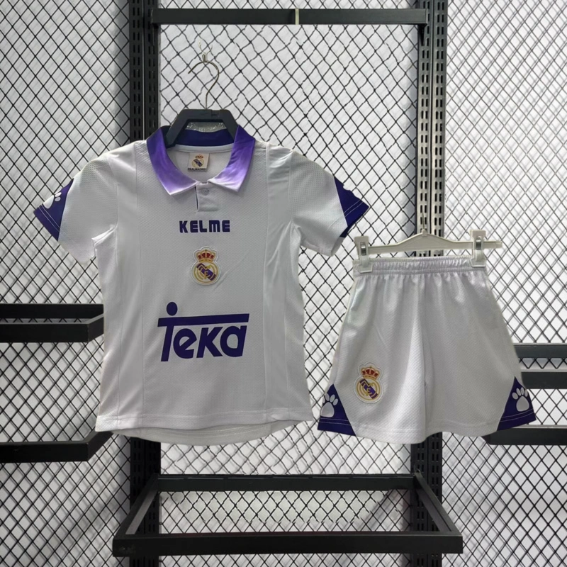 Retro Kids 1997-98 Kids Real Madrid home Football jersey retro