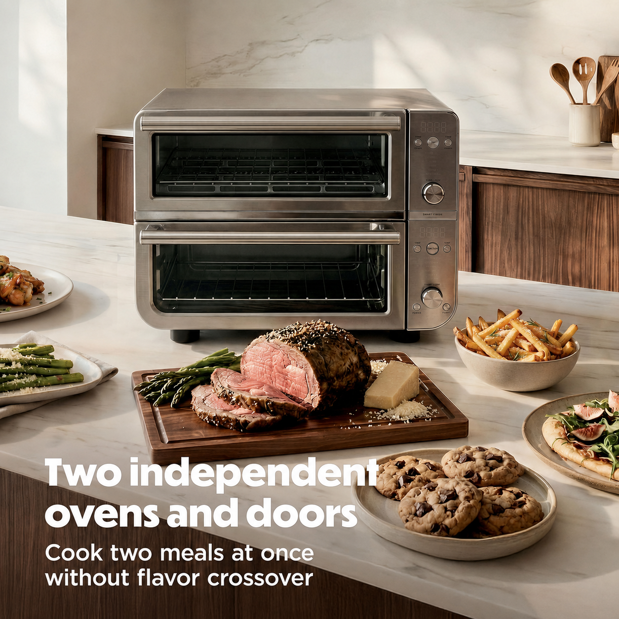 🔥Clearance Sale🔥Smart XL Double Countertop Oven & Air Fryer – Dual-Zone Cooking, 12-in-1 Functions