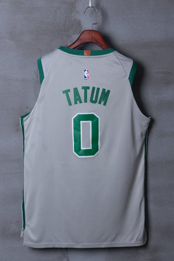 Men's Boston Celtics Jayson Tatum #0 NBA Gray Swingman Jersey
