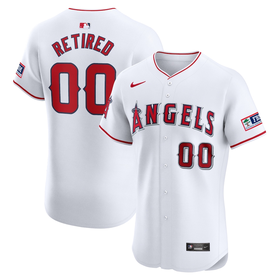 Los Angeles Angels Home Elite Pick-A-Player Retired Roster Patch Jersey White