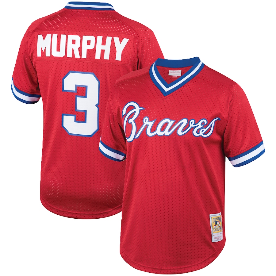 Dale Murphy Atlanta Braves Mitchell&Ness Cooperstown Collection Big&Tall Mesh Batting Practice Jersey Red