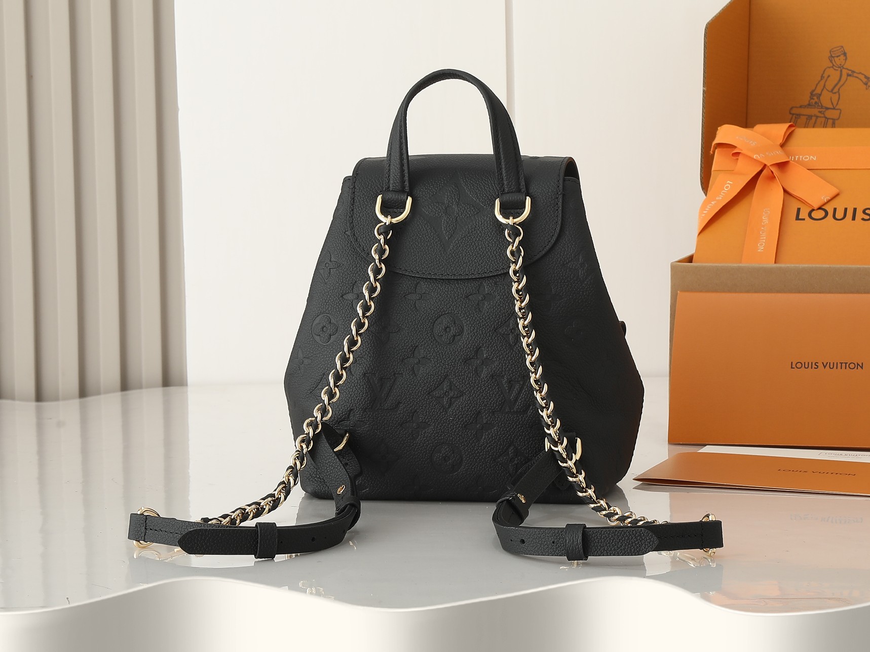 Louis Vuitton Backup Monogram Empreinte Leather – Women – Handbags Black