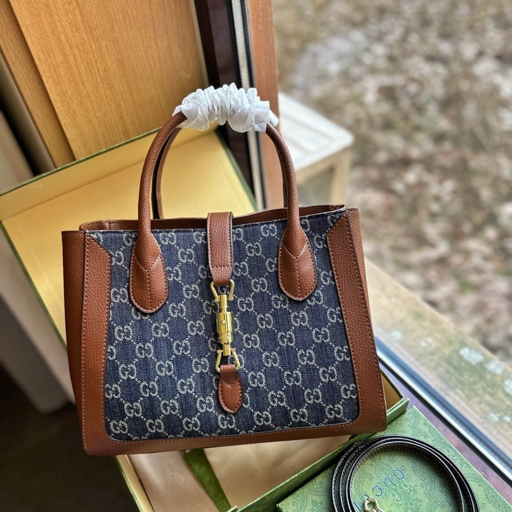 Gucci Jackie 1961 Original Gg Dark Denim Blue 30Cm 649016 2Kqgg 8375