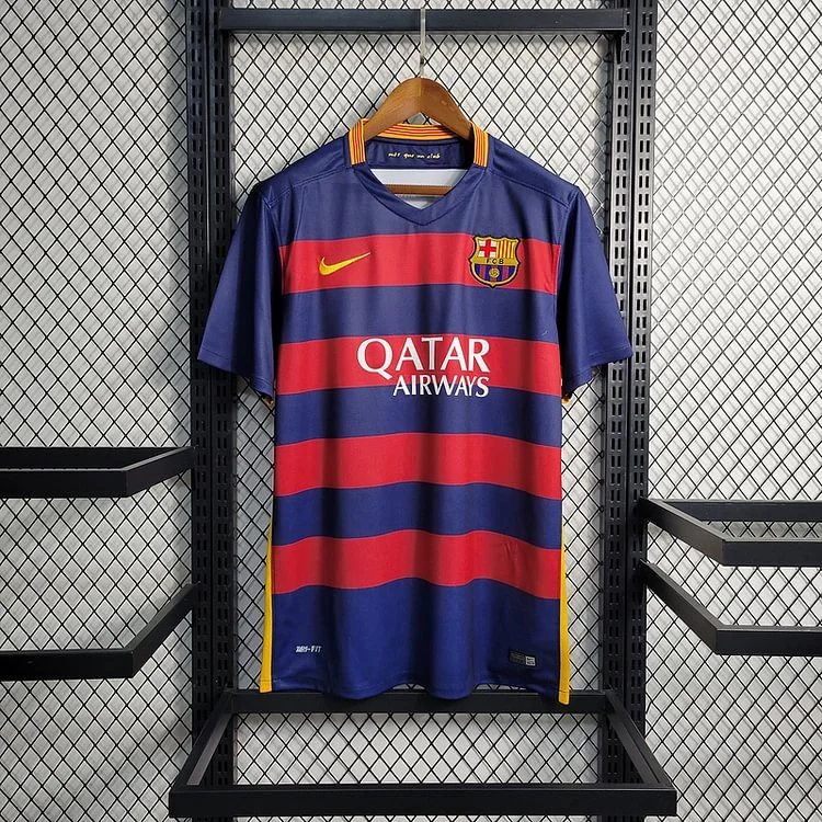 Retro 2015-16 Barcelona home MESSI PIQUE XAVI A.INISTA SUAREZ NEYMAR JR Football jersey retro