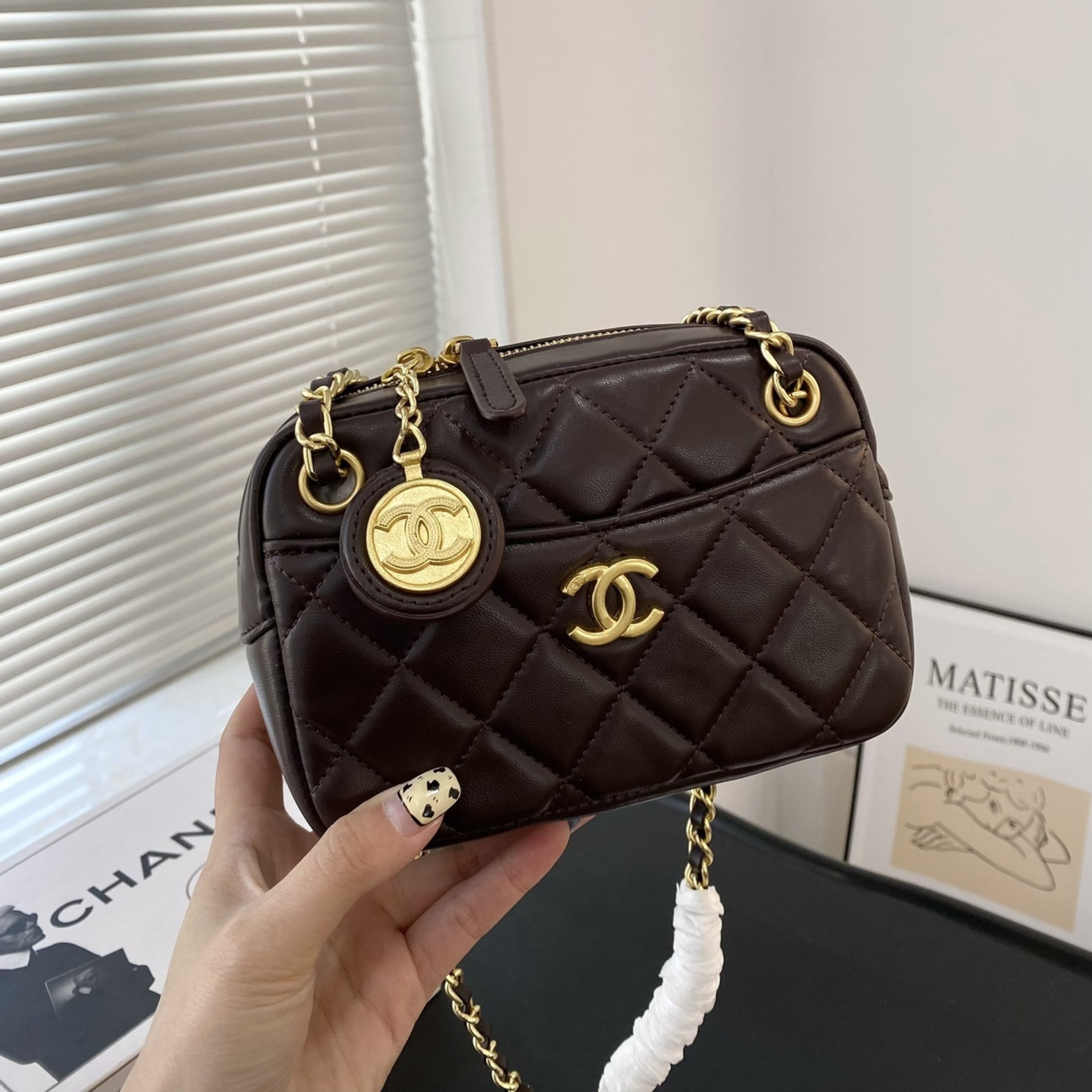 Chanel Mini Camera Case Dark Brown 18Cm/7.1in As5190 B18306 Nzv43