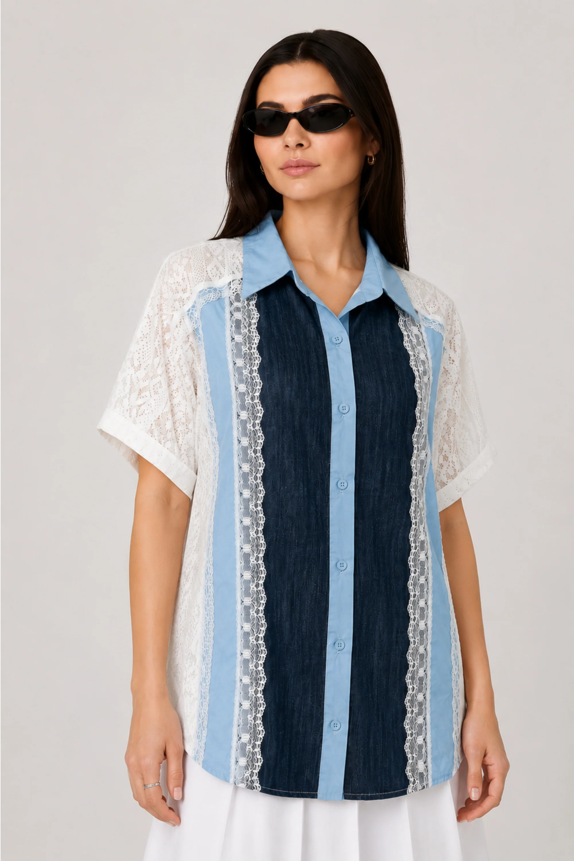 Seabreeze Lace Panel Shirt