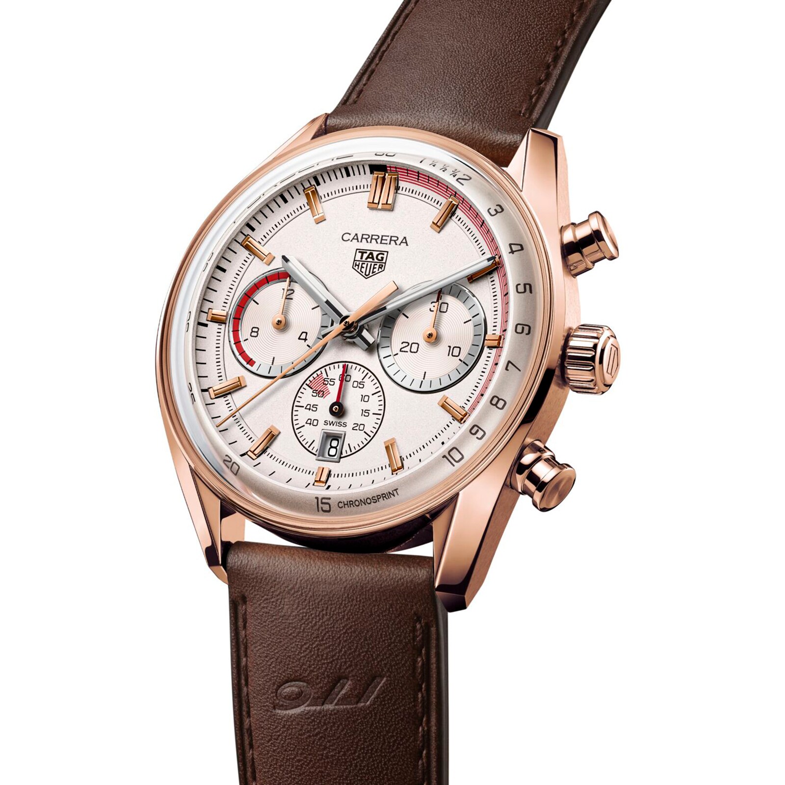 TAG Heuer Carrera Chronosprint X Porsche Special Edition 42mm Mens Watch Beige CBS2040.FC8318