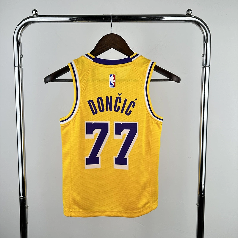 Kids 2023 NBA Lakers 77 DONCIC Basketball Jersey