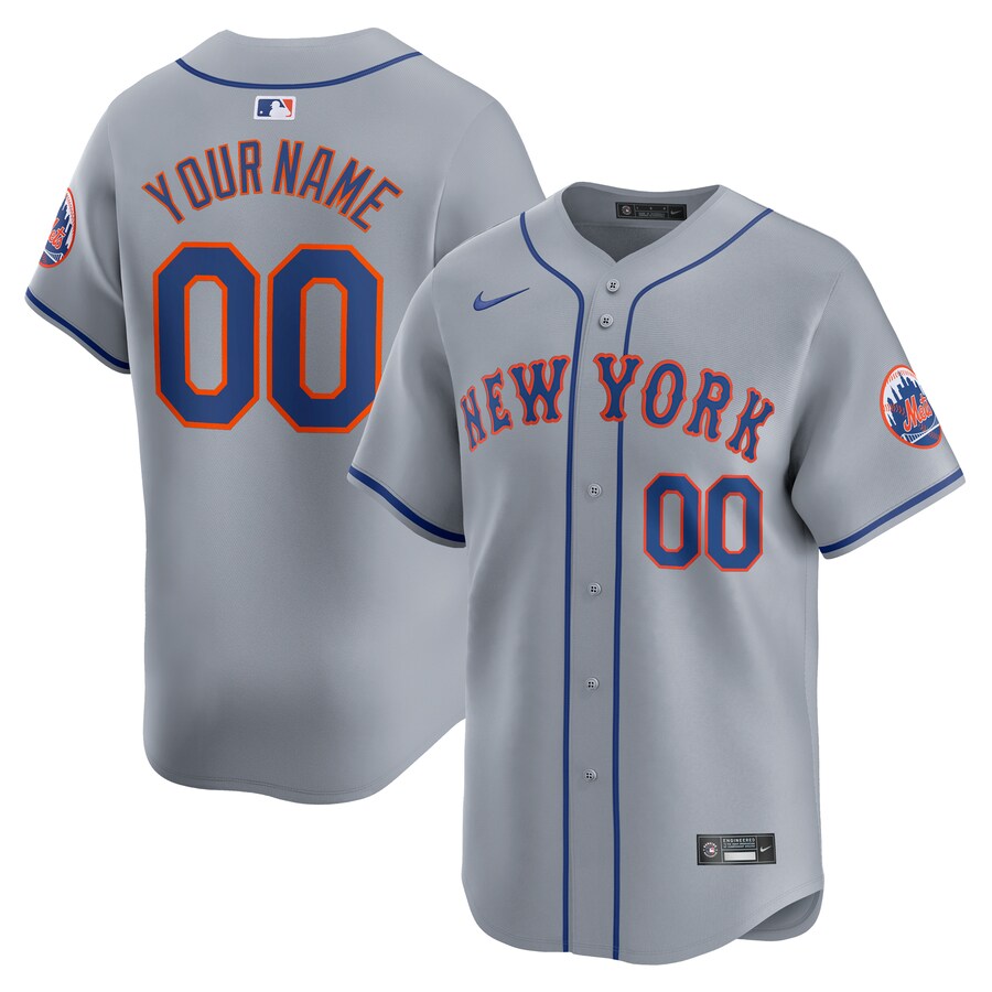 New York Mets Away Limited Custom Jersey Gray