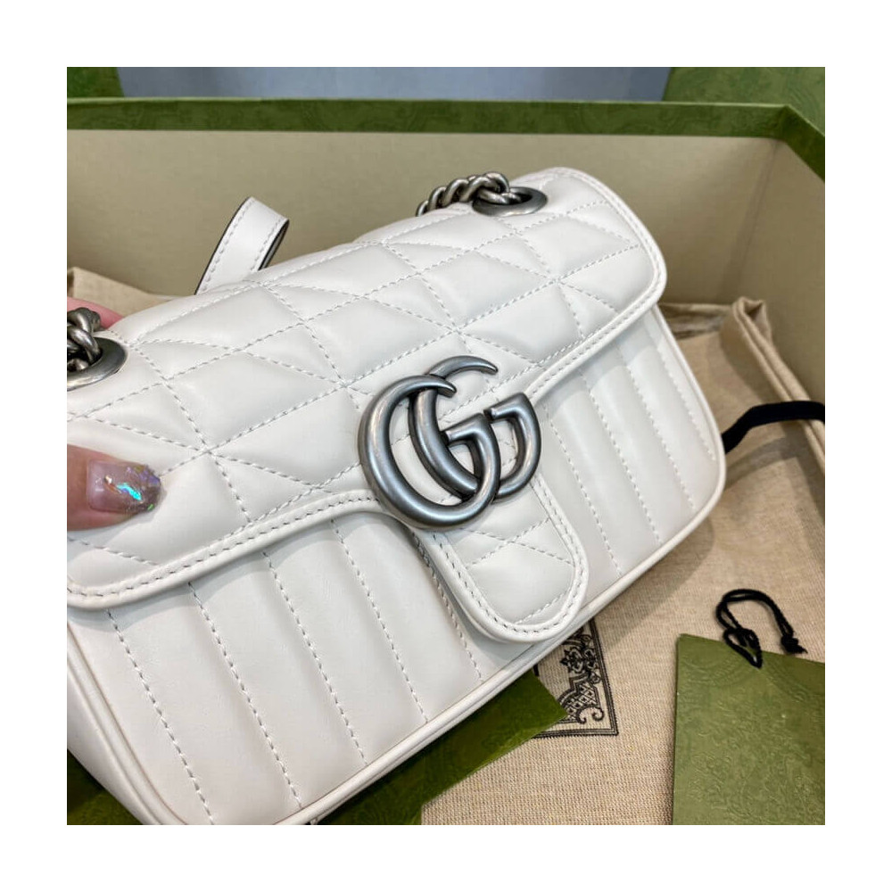 Gucci GG Marmont Mini Shoulder Bag White