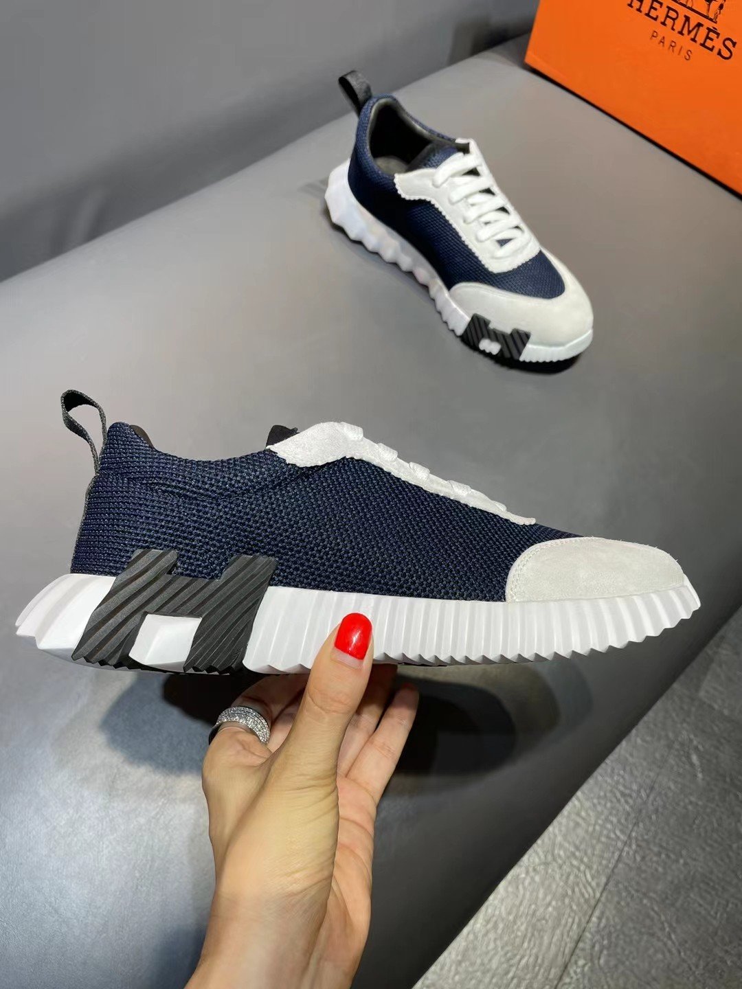 HERMES BOUNCING SNEAKER DARK BLUE