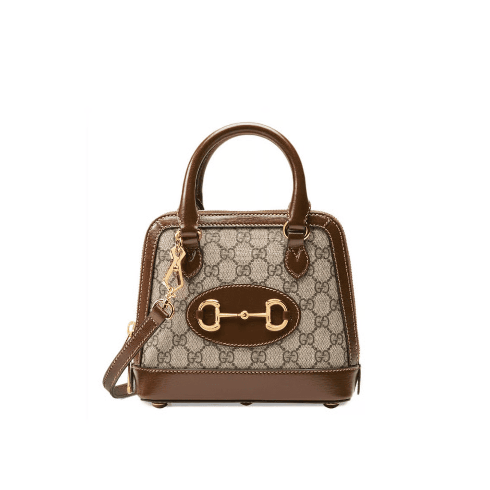 Gucci Horsebit 1955 Mini Top Handle Bag In Brown GG Supreme Canvas 20cm/ 7.9in
