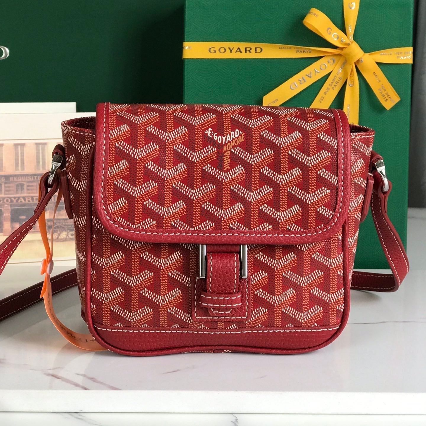 Goyard Grand Bleu 16cm Classic Red Goyardine Canvas And Lambskin